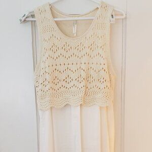 Anthropologie layered crocheted tank top